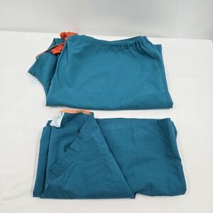 Standard Textile Scrubs Set 2XL Aqua Pocket T-Shirt Pants Uniform Short Sleeve